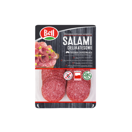 Salami dojrzewające delikatesowe plastry 100 g Bell